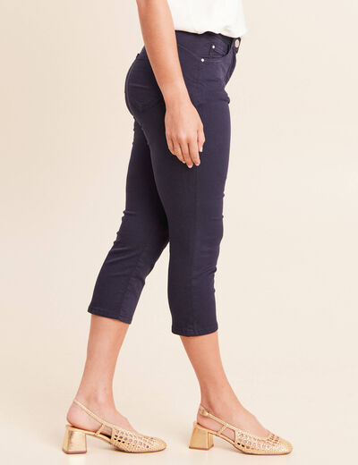 Pantacourt magique Le L&eacute;ger coupe droite bleu marine femme
