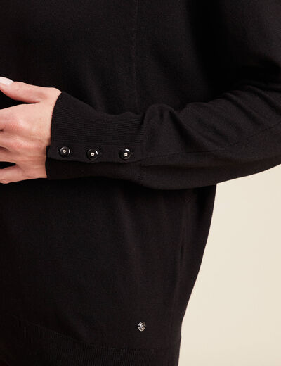 Pull manches longues noir femme