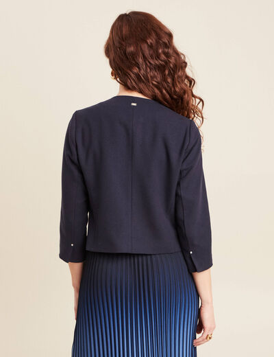 Veste cintrée bleu foncé femme