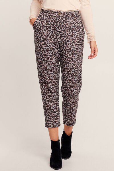 Pantalon chino 7/8ème noir femme