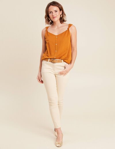 Débardeur sans manches camel femme