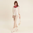 Jean droit 7/8ème denim beige femme