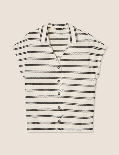 Blouse manches courtes blanc femme