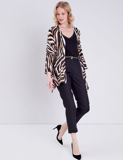 Kimono manches longues noir femme