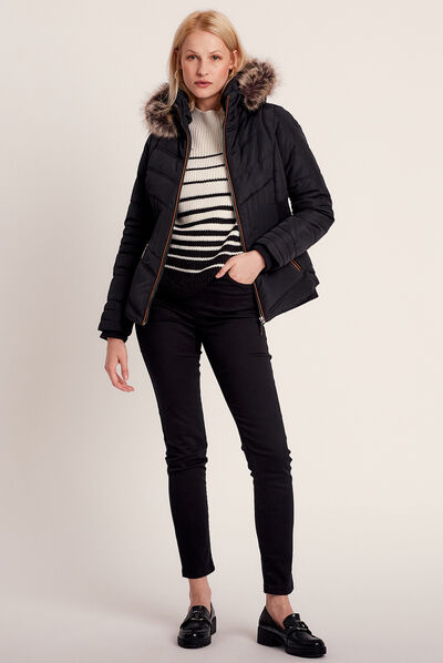 Pull manches longues noir femme