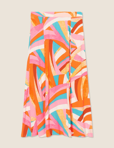 Jupe longue évasée multicolore femme