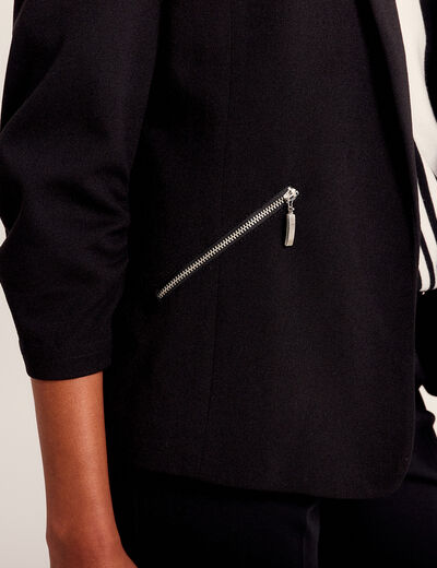 Veste esprit tailleur ajustée noir femme