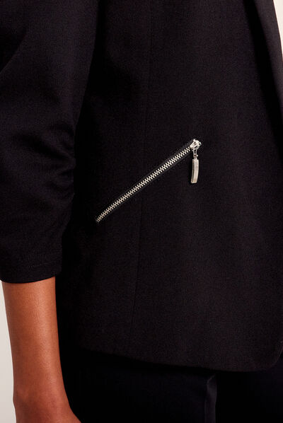 Veste esprit tailleur ajustée noir femme