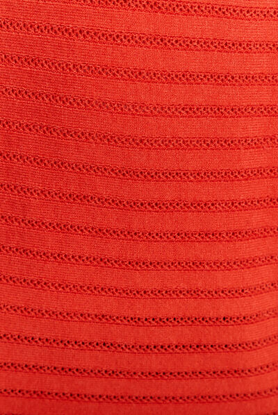Pull manches longues orange femme