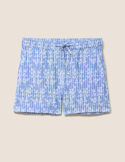 Short large taille haute bleu clair femme