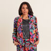 Veste droite col ch&acirc;le multicolore femme
