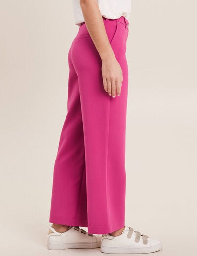 Pantalon chino large rose fushia femme