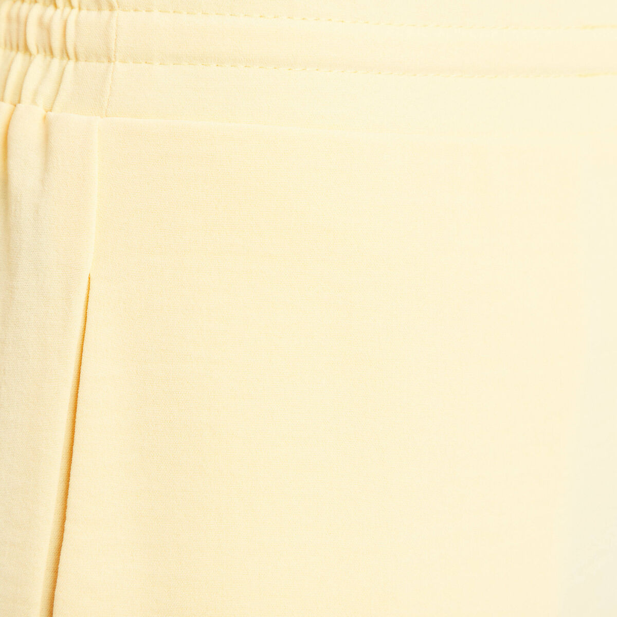 Pantalon large taille haute jaune pastel femme