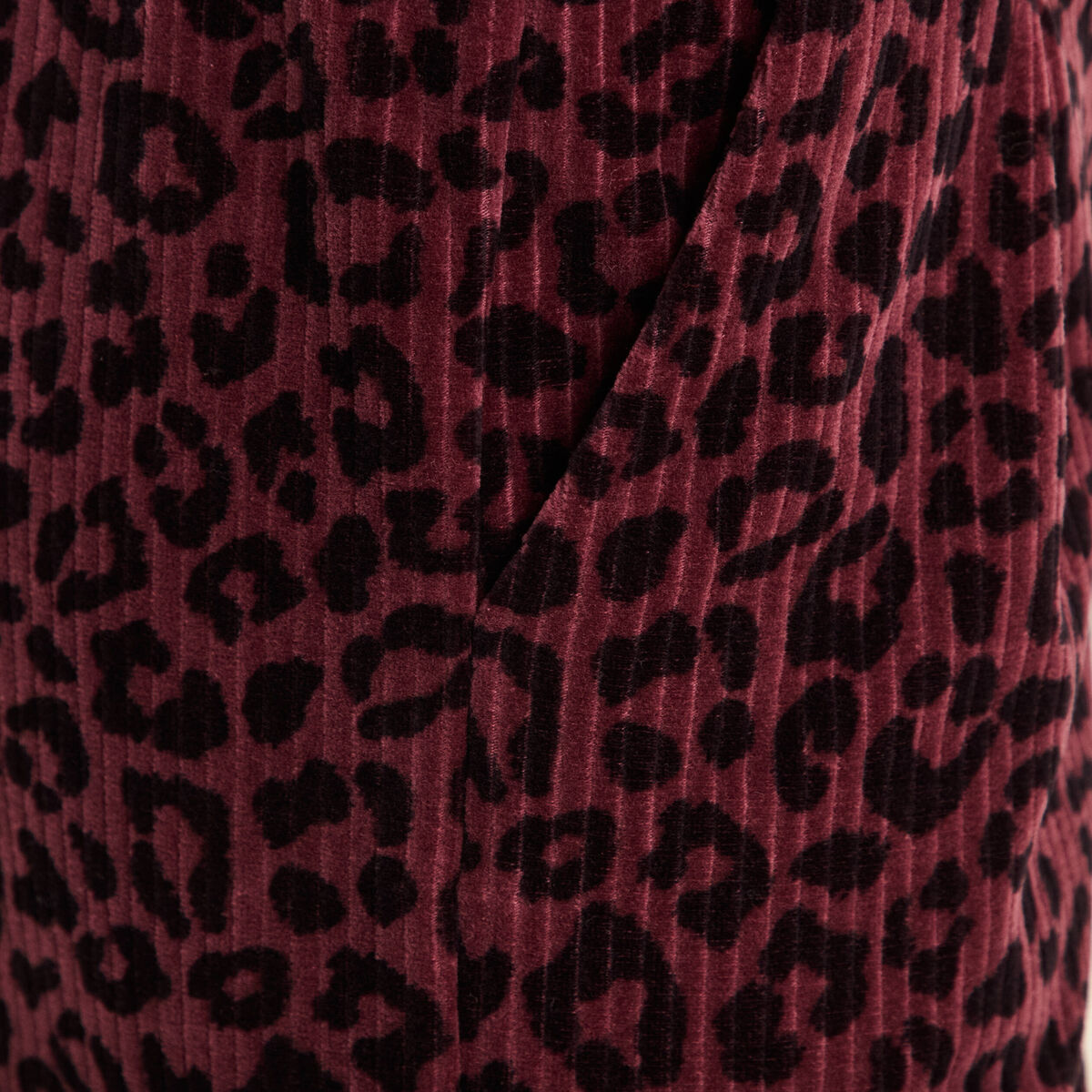 Pantalon large velours marron foncé femme