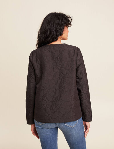 Doudoune sans col doublée noir femme