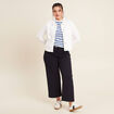 Pantalon large pinces bleu foncé femme