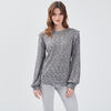 T shirt manches longues gris fonce femme