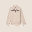 Pull droit manches longues beige femme