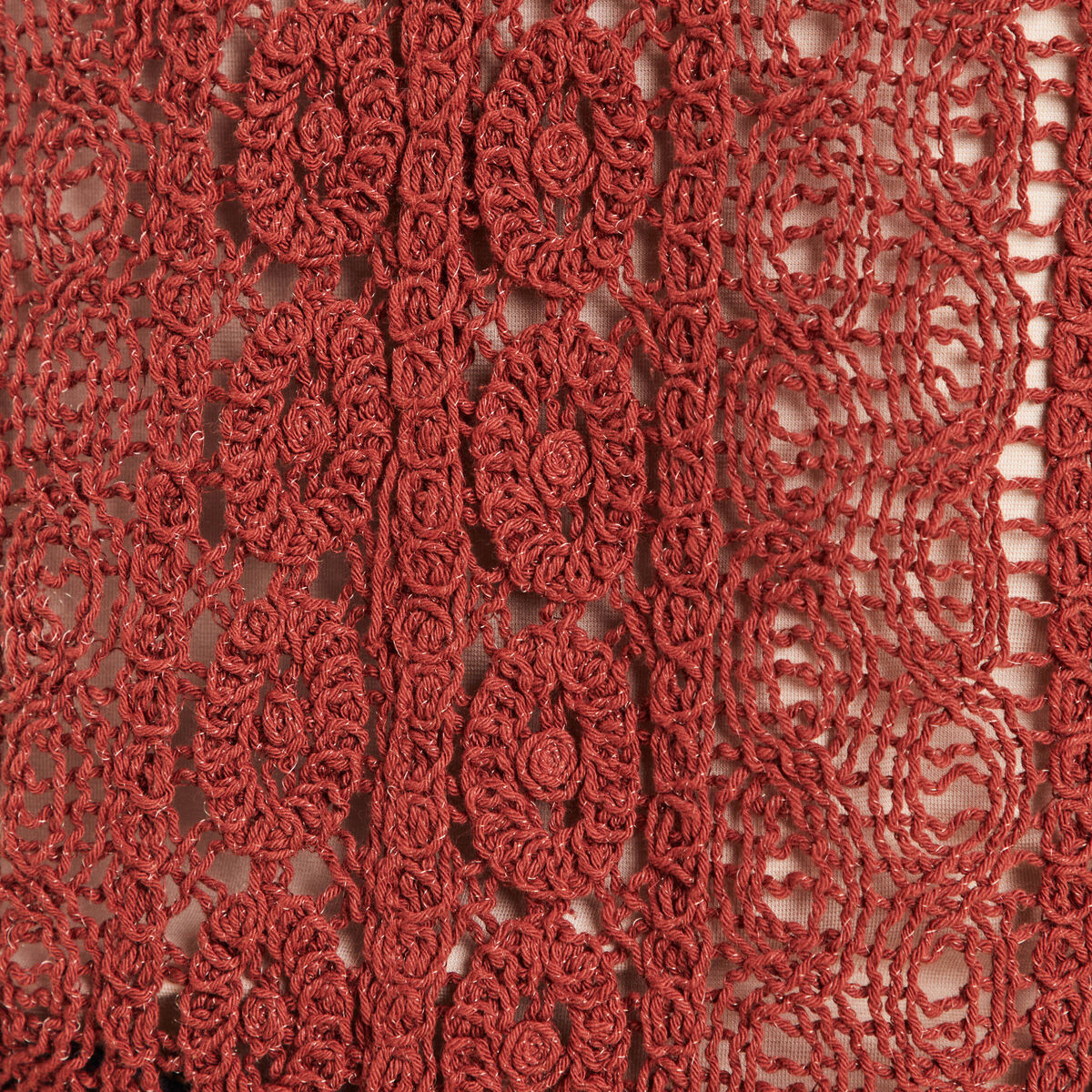Débardeur macramé marron foncé femme