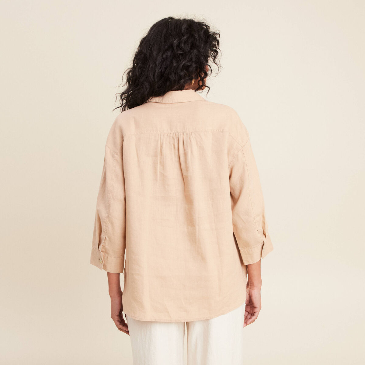 Chemise manches 3/4 sable femme