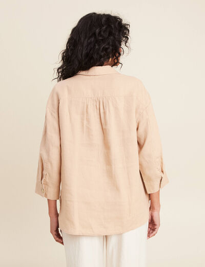 Chemise manches 3/4 sable femme