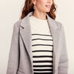 Manteau droit à capuche gris clair femme