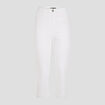 Pantacourt droit taille haute blanc femme