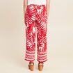 Pantalon large taille haute ecru femme