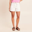 Short droit taille &eacute;lastiqu&eacute;e blanc femme