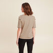 T-shirt col rond marron clair femme
