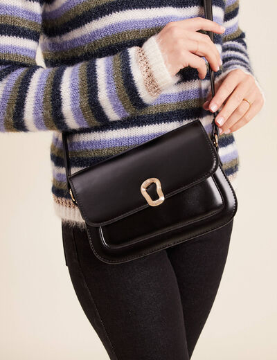 Sac port&eacute; &eacute;paule doubl&eacute; noir femme