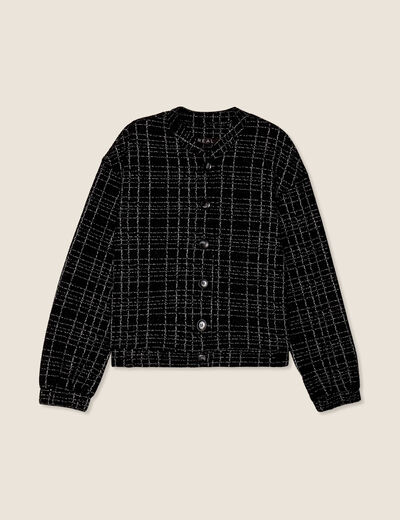 Veste droite boutonnée noir femme