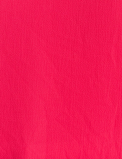 T-shirt bi-mati&egrave;re manches courtes rose fushia femme