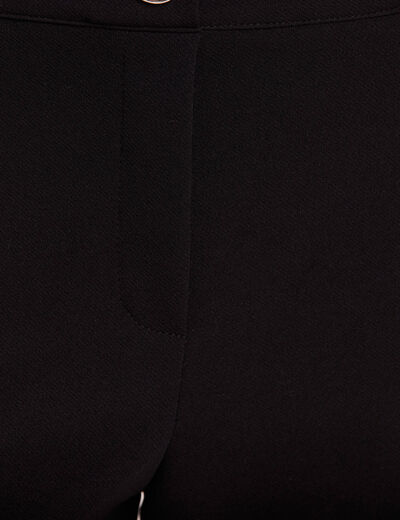 Pantalon coupe large &agrave; pinces noir femme