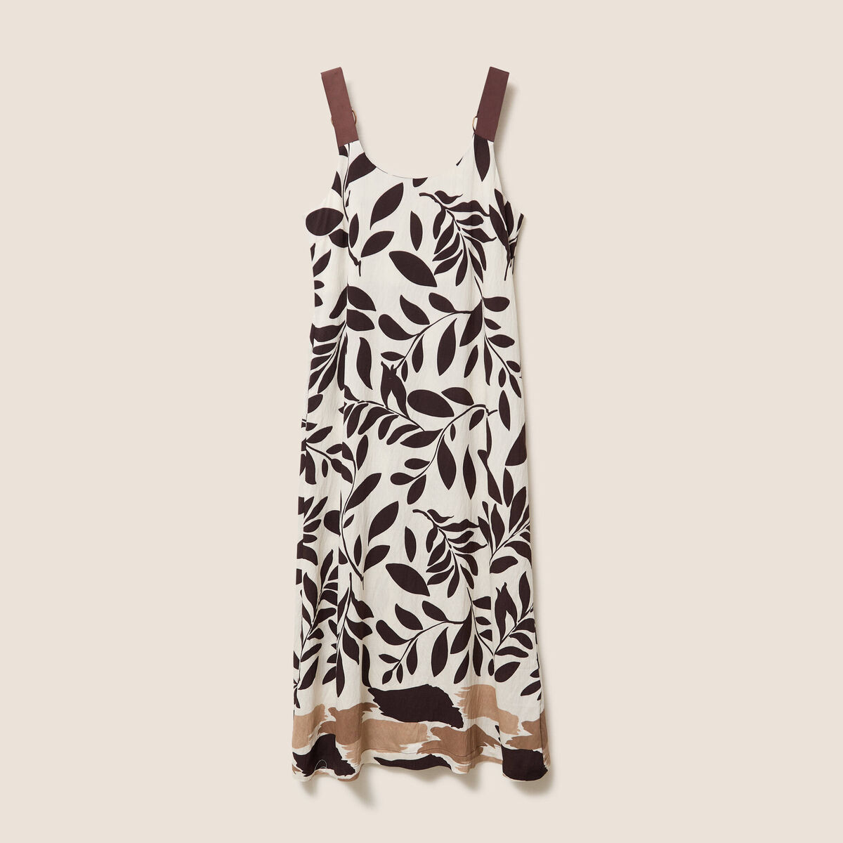 Robe longue &eacute;vas&eacute;e col rond &agrave; bretelles noir femme