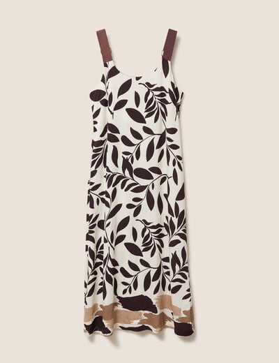 Robe longue &eacute;vas&eacute;e col rond &agrave; bretelles noir femme