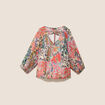 Blouse cintr&eacute;e col v manches 3/4 multicolore femme