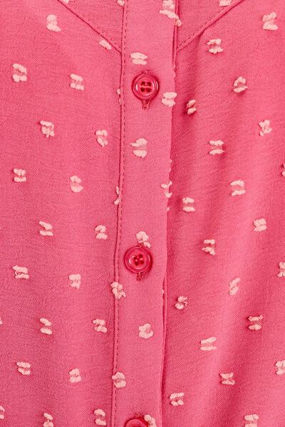 Chemise manches 3/4 rose framboise femme