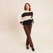 Pull col rond manches longues creme femme