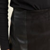 Jupe trap&egrave;ze courte aspect daim noir femme