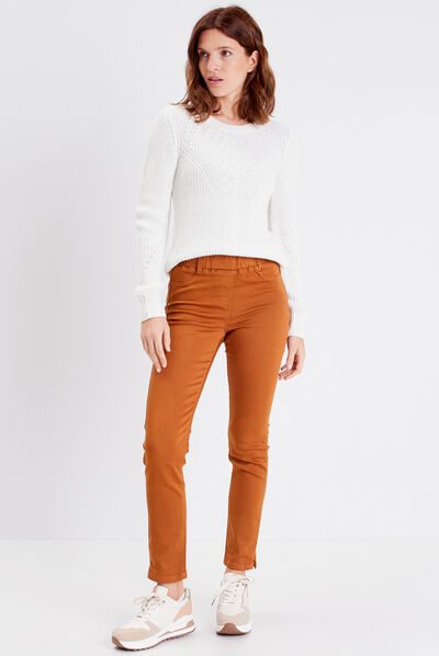 Pull manches longues ecru femme
