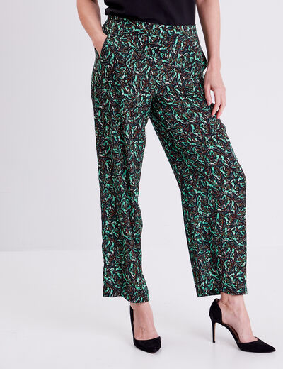 Pantalon flou vert pastel femme