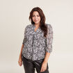 Blouse manches 3/4 noir femme