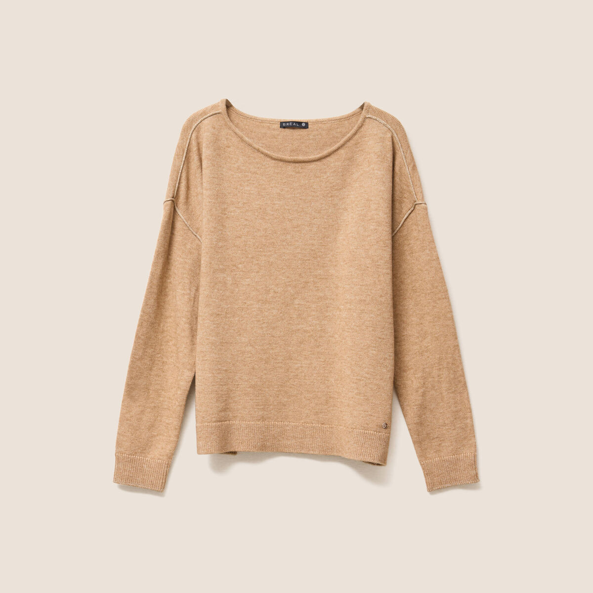 Pull manches longues beige femme