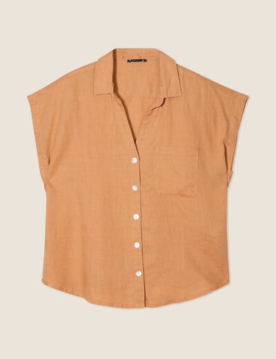 Chemise sans manches beige femme