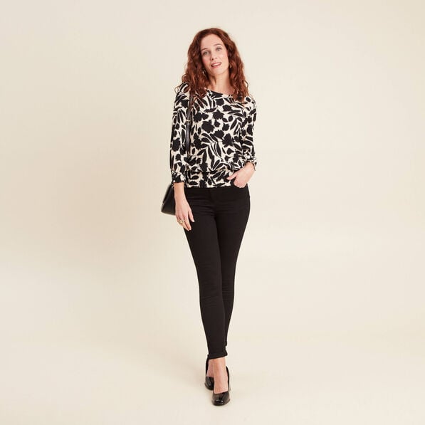 blouse manches 34 noir femme Blouse manches 3/4 noir femme