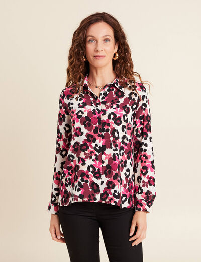 Chemise manches longues bordeaux femme
