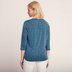 T-shirt manches 3/4 bleu foncé femme