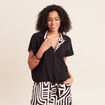 Chemise r&eacute;versible ample manches courtes noir femme