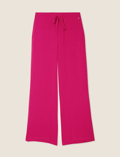 Pantalon coupe large portefeuille rose fushia femme
